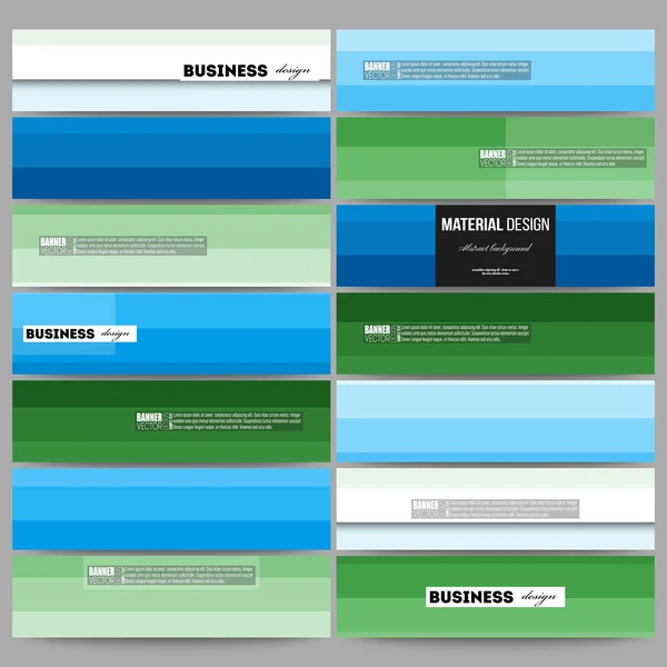 Σύνολο πανό. Αφηρημένη πολύχρωμο επιχειρησης, μπλε και πράσινο χρώμα, μοντέρνα κομψό ριγέ διάνυσμα υφή για το σχέδιο του εξωφύλλου σας. — Διανυσματικό Αρχείο
