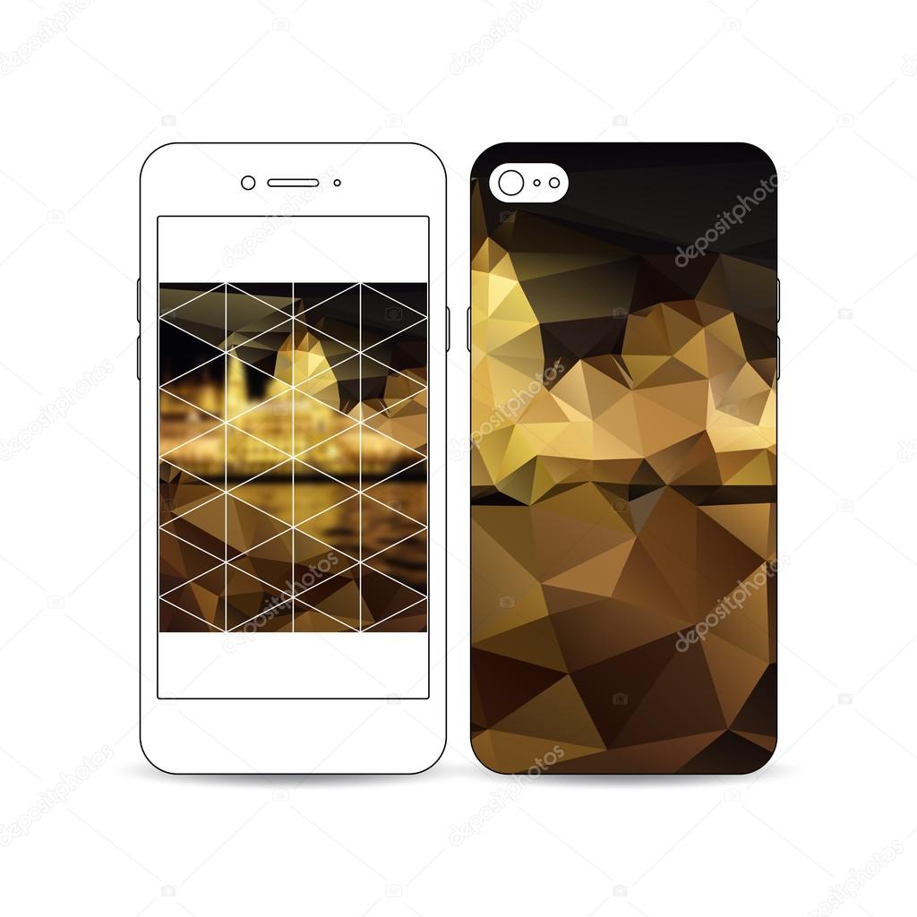 Mobile smartphone with an example of the screen and cover design ...