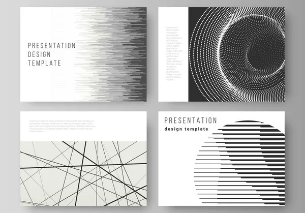 Vektor illustration av redigerbar layout av presentationsbilder design affärsmallar. Geometrisk abstrakt bakgrund, futuristisk vetenskap och teknik koncept för minimalistisk design. — Stock vektor