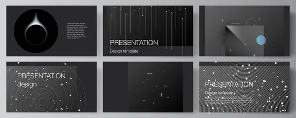 Vektorlayout der Präsentationsfolien entwerfen Geschäftsvorlagen, Mehrzweck-Vorlage für Präsentationsbroschüre, Broschüren-Cover. Technologie Wissenschaft Zukunft Hintergrund, Raumfahrt Design Astronomie-Konzept. — Stockvektor