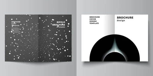 Layout vettoriale di due modelli di copertina in formato A4 per brochure, flyer, magazine, cover design, book design, brochure cover. Scienza della tecnologia sfondo futuro, concetto di astronomia spaziale. — Vettoriale Stock