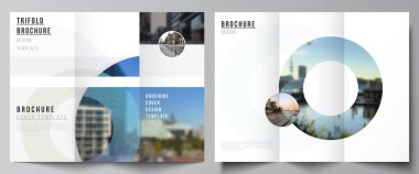 Üç katlı broşür, broşür, broşür, dergi, kitap tasarımı, broşür kapağı, reklam modelleri için kapak tasarımları. Mermilerle arka plan şablonu, IT için daireler, teknoloji.