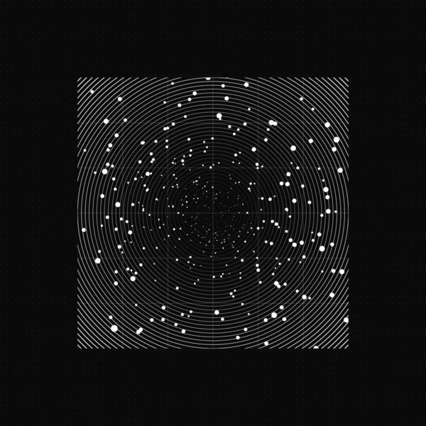Fondo de espacio abstracto. Ilustración de vector de concepto de cosmos minimalista. Fondo de la ciencia del color negro. Visualización digital de datos con movimiento dinámico abstracto con líneas y puntos conectados. — Vector de stock