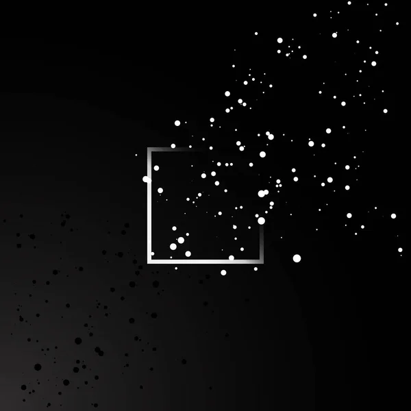 Abstract ruimte achtergrond. Minimalistische kosmos concept vector illustratie. Zwarte kleur wetenschap achtergrond. Digitale datavisualisatie met abstracte dynamische beweging met stippen. — Stockvector