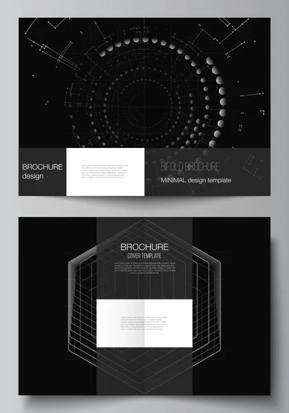 Mise en page vectorielle de deux modèles de conception de couverture A4 pour brochure bifold, flyer, conception de couverture, conception de livre. Visualisation numérique de la science, médecine, concept technologique — Image vectorielle