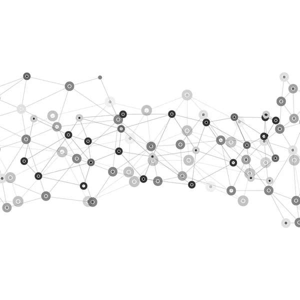 molekül yapısı, gri arka plan için iletişim, vektör çizim
