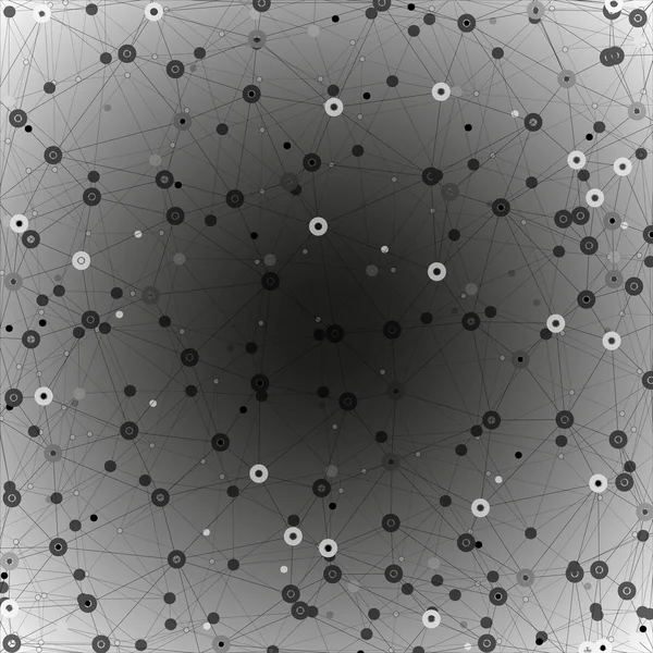 Структура молекул, серый фон для коммуникации, векторная иллюстрация — стоковый вектор