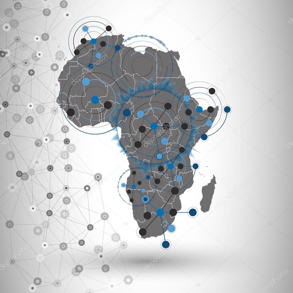 Africa map background vector, illustration for communication