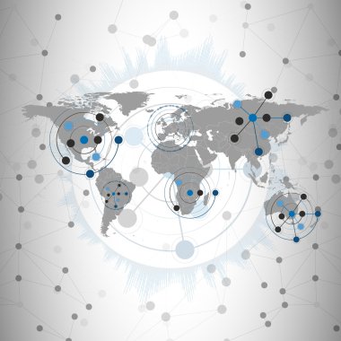 Dünya harita vektör, iletişim illüstrasyon