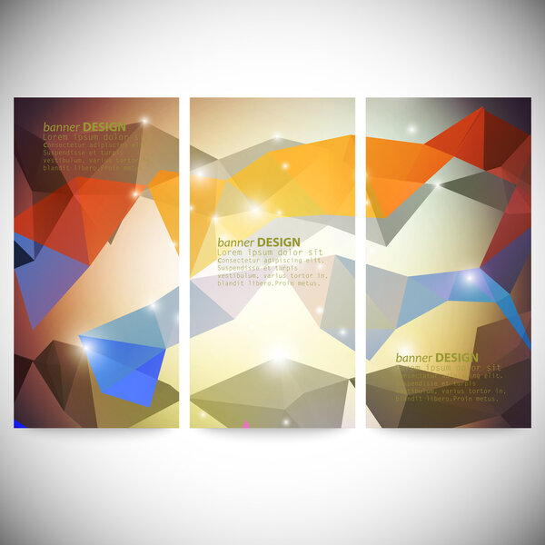 Set with polygonal abstract shapes, circles, lines and triangles. Triangle design vector illustration
