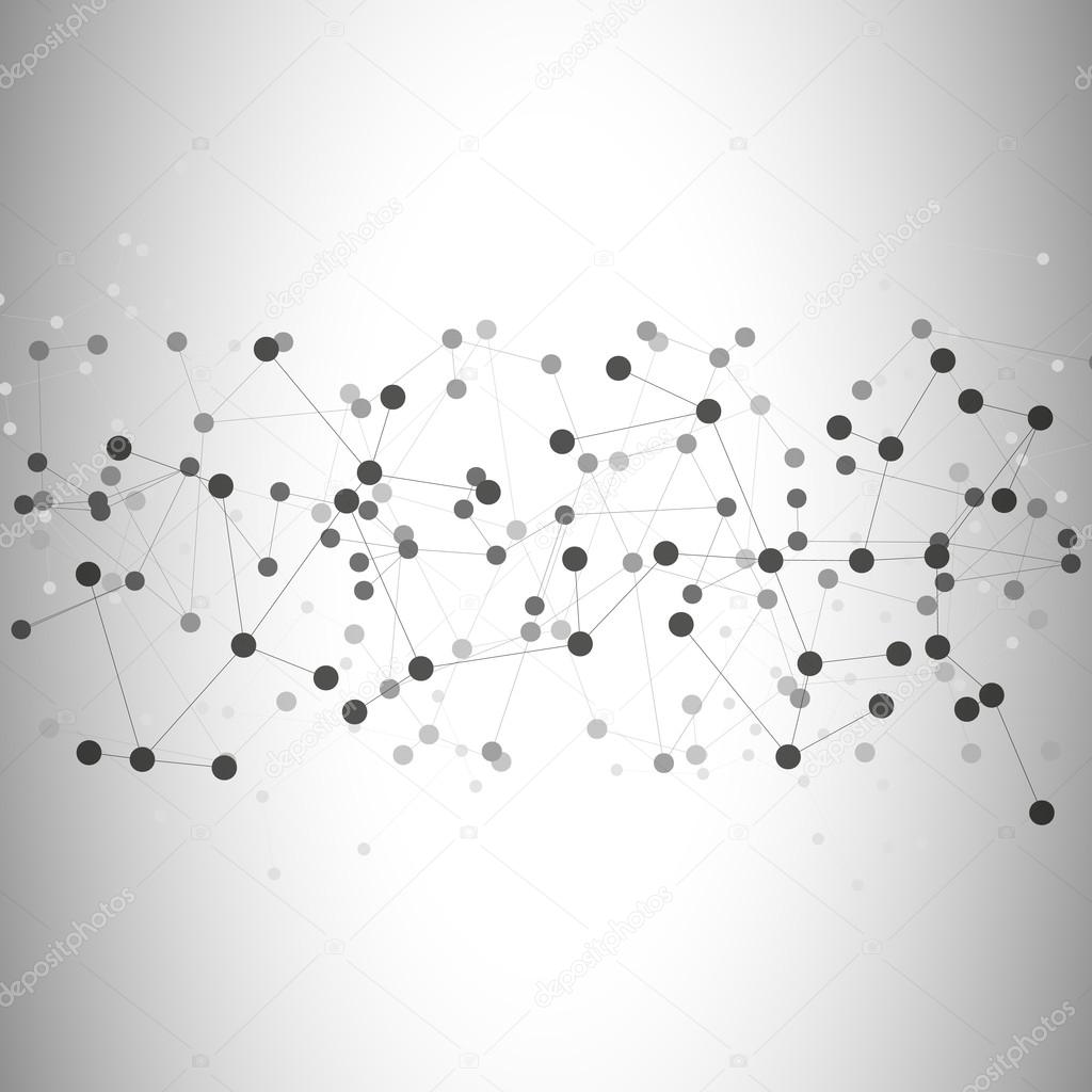 Molecules Concept of neurons, background for communication, vector illustration