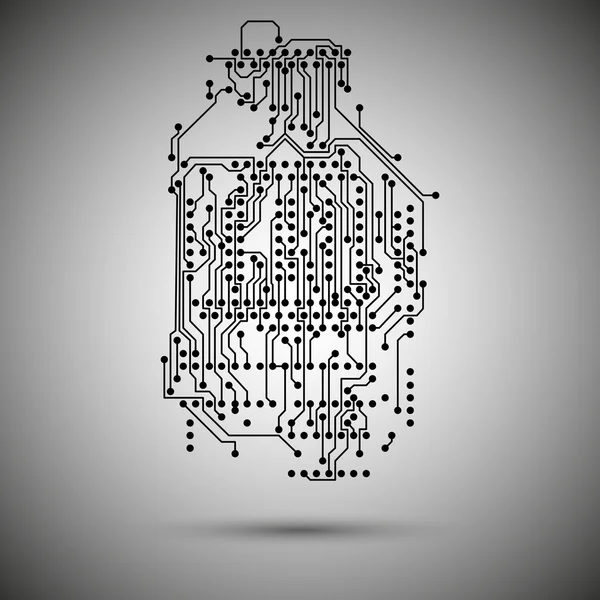 Microchip fundo, circuito eletrônico, EPS10 ilustração vetorial — Vetor de Stock