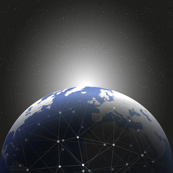 World globe connections network design illustration — Stock Photo, Image