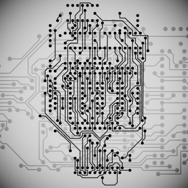 Microchip background, electronics circuit, EPS10 vector illustration clipart