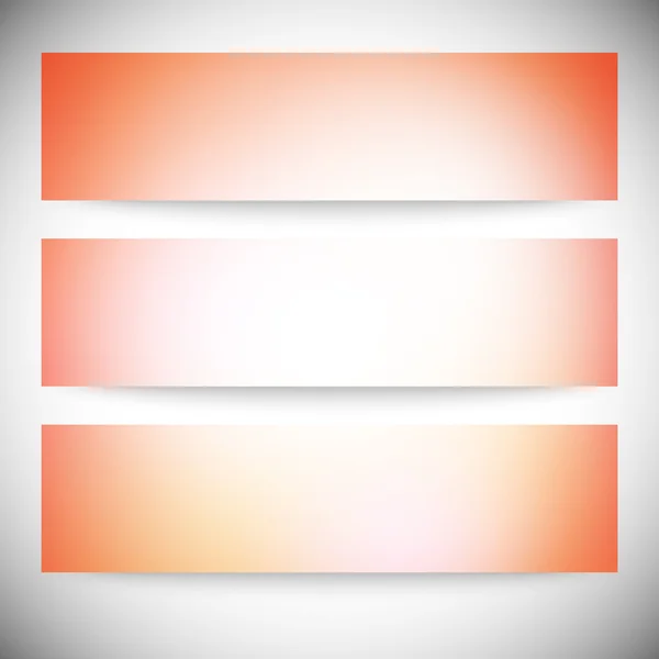 Conjunto de banners horizontales. Ilustración abstracta del vector de fondo de luces desenfocadas multicolor — Archivo Imágenes Vectoriales