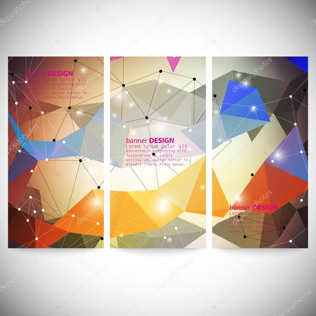 Set with polygonal abstract shapes, circles, lines and triangles. Triangle design vector illustration