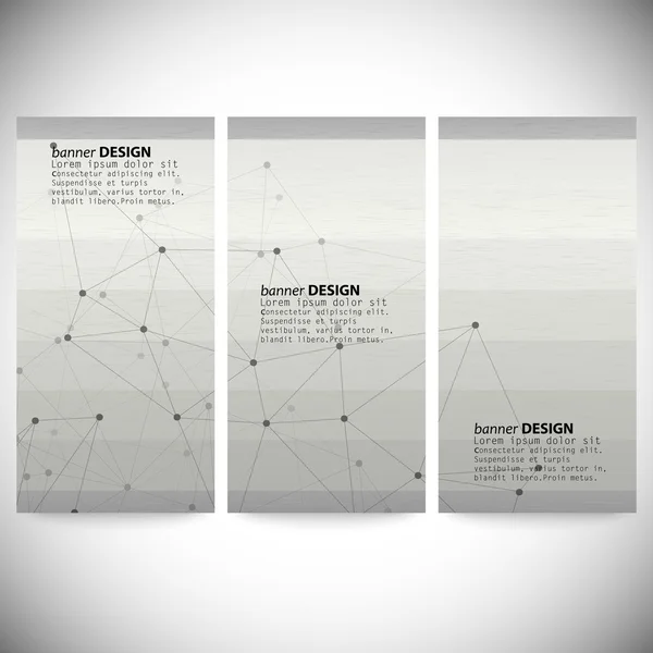 Reihe vertikaler Banner. abstrakter grauer Hintergrundvektor, Illustration zur Kommunikation — Stockvektor