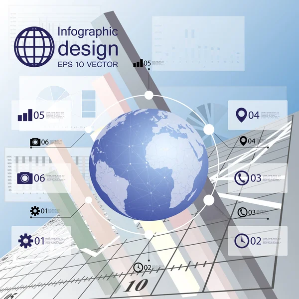 Infográfico com ícones configurados para design de negócios — Vetor de Stock