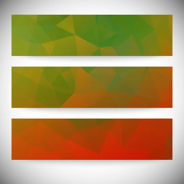 Set of horizontal banners. Abstract background, triangle design vector illustration — Stock Vector