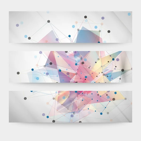 Conjunto de fundos coloridos abstratos, ilustração vetorial de design triangular — Vetor de Stock