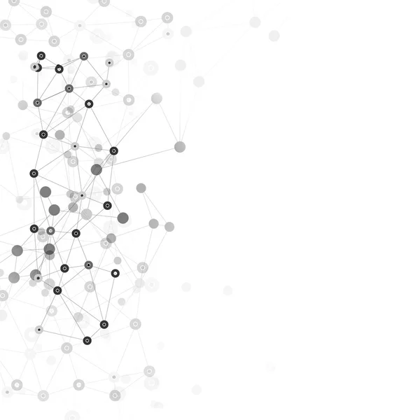 Estructura molecular, fondo gris para la comunicación, ilustración vectorial — Archivo Imágenes Vectoriales