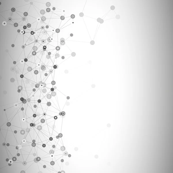 Estructura molecular, fondo gris para la comunicación, ilustración vectorial — Vector de stock