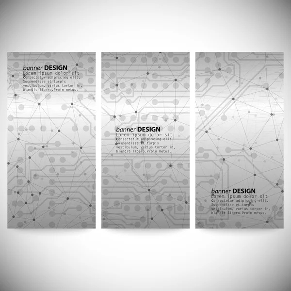 Dikey afiş kümesi. gri arka plan vektör, iletişim illüstrasyon — Stok Vektör