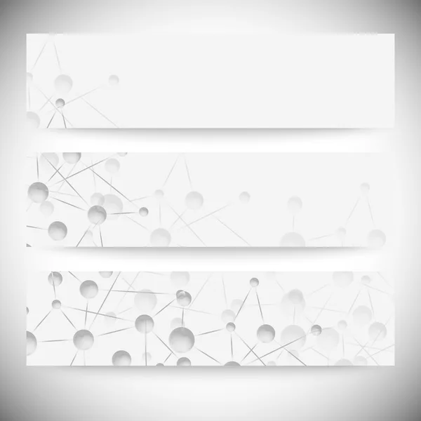 Ensemble de bannières horizontales. Illustration vectorielle abstraite de fond bleu — Image vectorielle