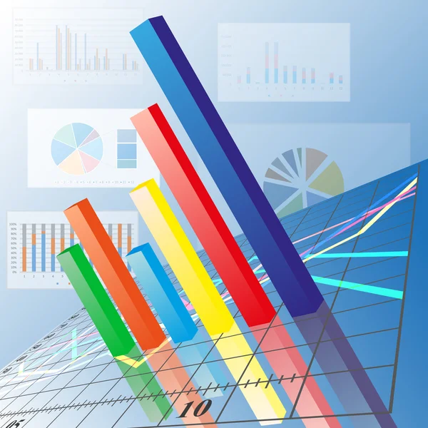 Gráfico de barras progressivo. Ilustração vetorial abstrata — Vetor de Stock