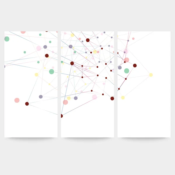 Serie di sfondi digitali per la comunicazione, illustrazione vettoriale della struttura molecolare — Vettoriale Stock