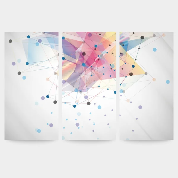Set van abstracte gekleurde achtergronden, driehoek ontwerp vectorillustratie — Stockvector