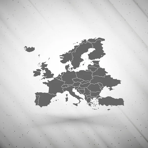 Europa mapa em fundo cinza, grunge textura vetor ilustração — Vetor de Stock