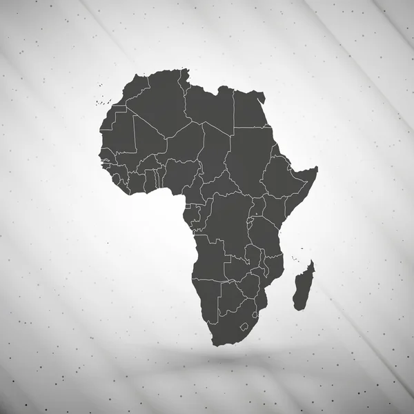 Afrika-Karte auf grauem Hintergrund, Grunge-Textur-Vektorillustration — Stockvektor