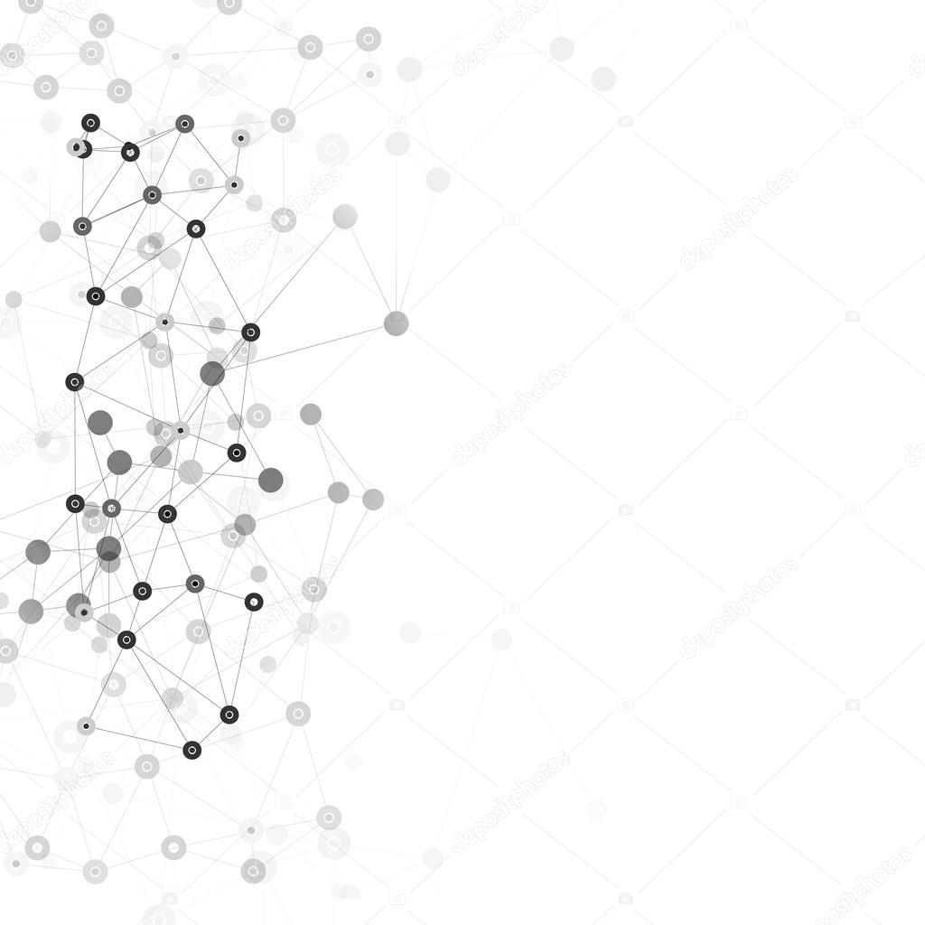 Molecule structure, gray background for communication, vector illustration