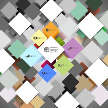 Infographic küp kutusu iş kavramları, modern şablon vektör için