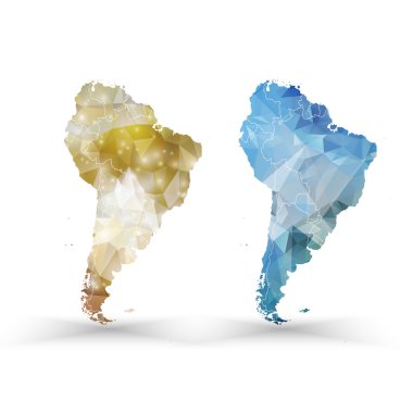 Güney Amerika Haritası şablonu, üçgen tasarlamak vektör