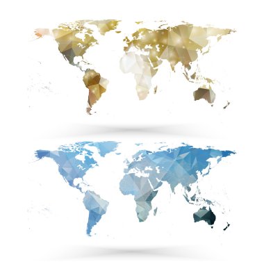 Dünya Haritası şablonu, üçgen tasarlamak vektör