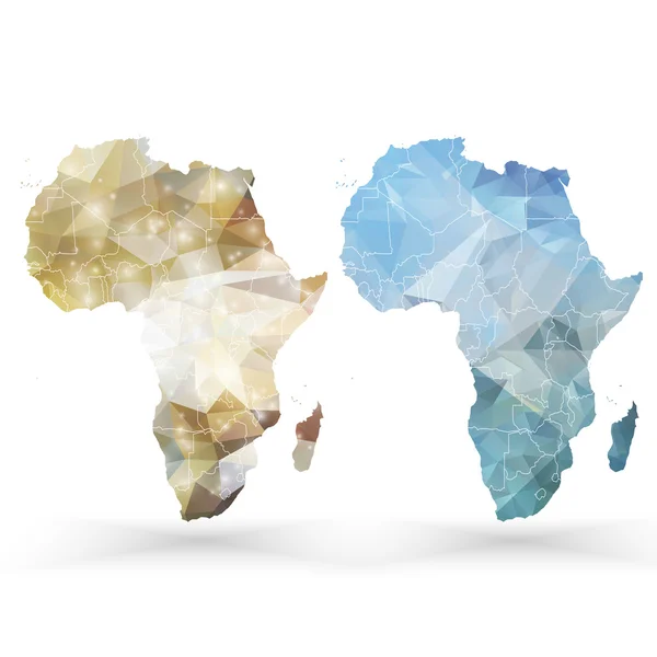 Afrika Kartenvorlage, Dreieck Design Vektor Illustration — Stockvektor