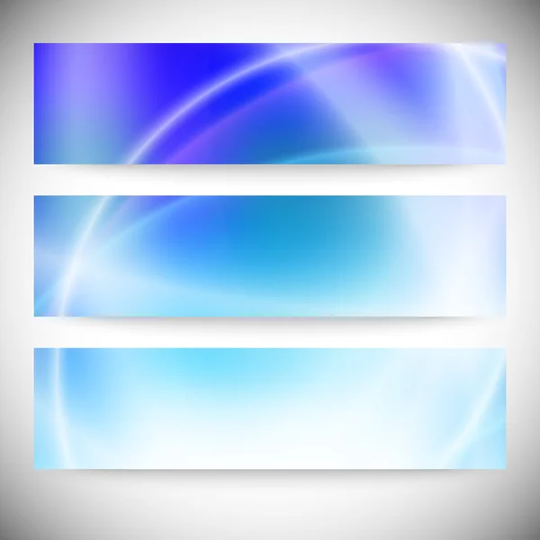 Conjunto de banners horizontales. Fondo abstracto, vector de textura azul — Archivo Imágenes Vectoriales