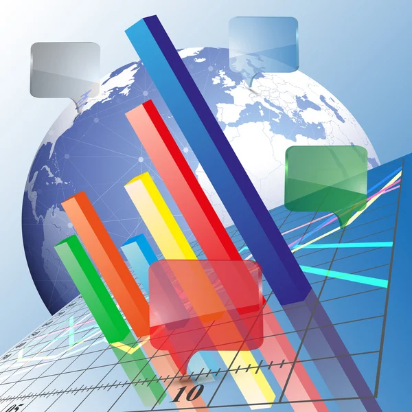 Gráfico de barras progressivo. Ilustração vetorial abstrata —  Vetores de Stock