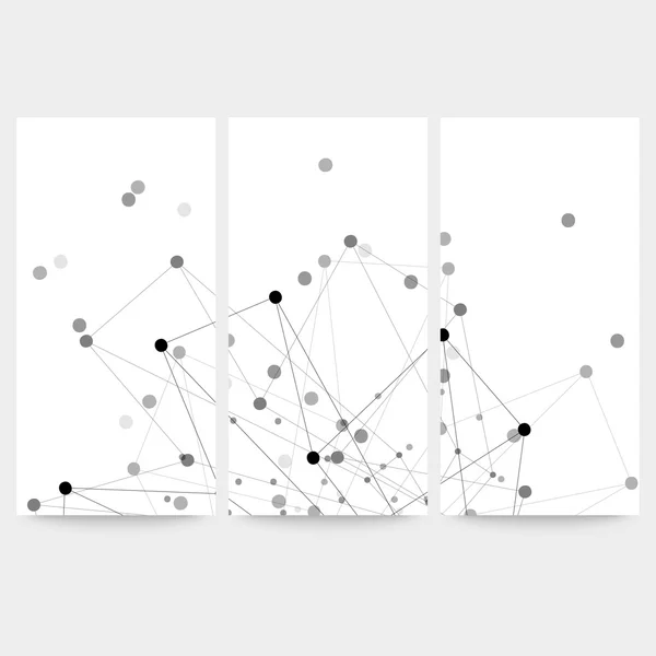 Conjunto de fundos digitais para comunicação, estrutura molecular ilustração vetorial —  Vetores de Stock