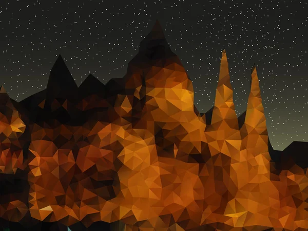 Красивый ночной пейзаж, рисунок треугольника — стоковый вектор