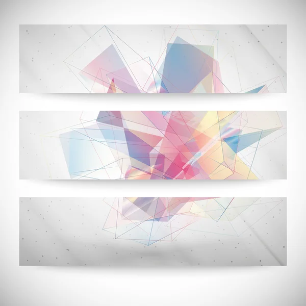 色の抽象的な背景、ベクトル イラストの三角形のセット — ストックベクタ