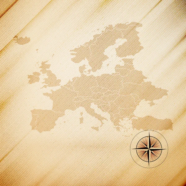 Europe map, wooden design background, vector illustration — Stock Vector