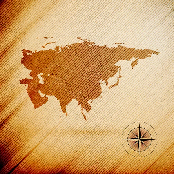 Eurasia mapa, fondo de diseño de madera, ilustración vectorial — Vector de stock