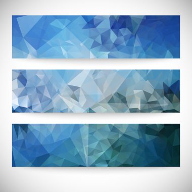 Mavi arka, üçgen tasarlamak vektör kümesi