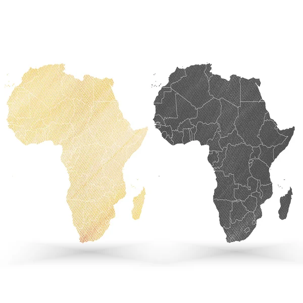 Afrika-Karte, Holzdesign-Textur, Vektorillustration — Stockvektor