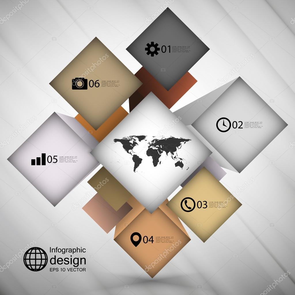 infographic cube box for business concepts, modern template vector
