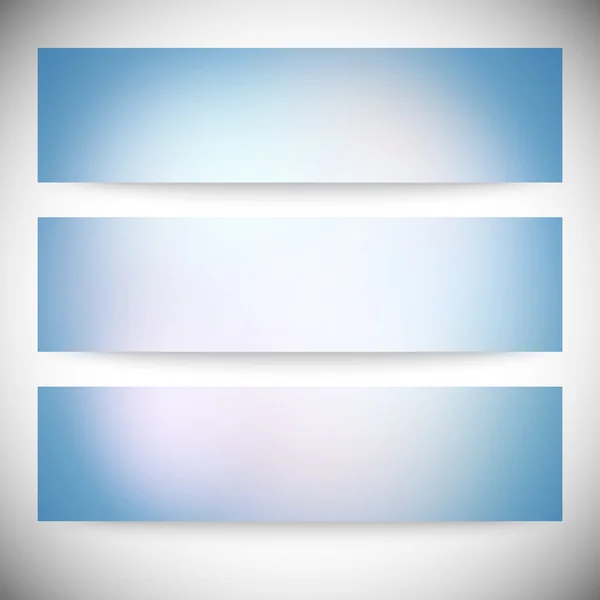 Набір горизонтальних банерів. Абстрактні різнокольорові розфокусовані вогні фон Векторні ілюстрації — стоковий вектор
