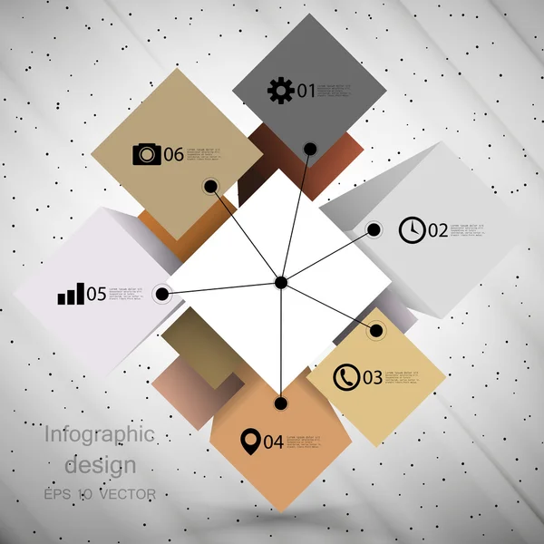Scatola cubo infografica per concetti di business, vettore modello moderno — Vettoriale Stock